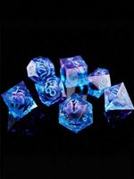 Dungeons and Dragons d&d dnd Würfel liquid core Augen blue