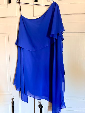 Cocktail Kleid - Oneshoulder in royalblau