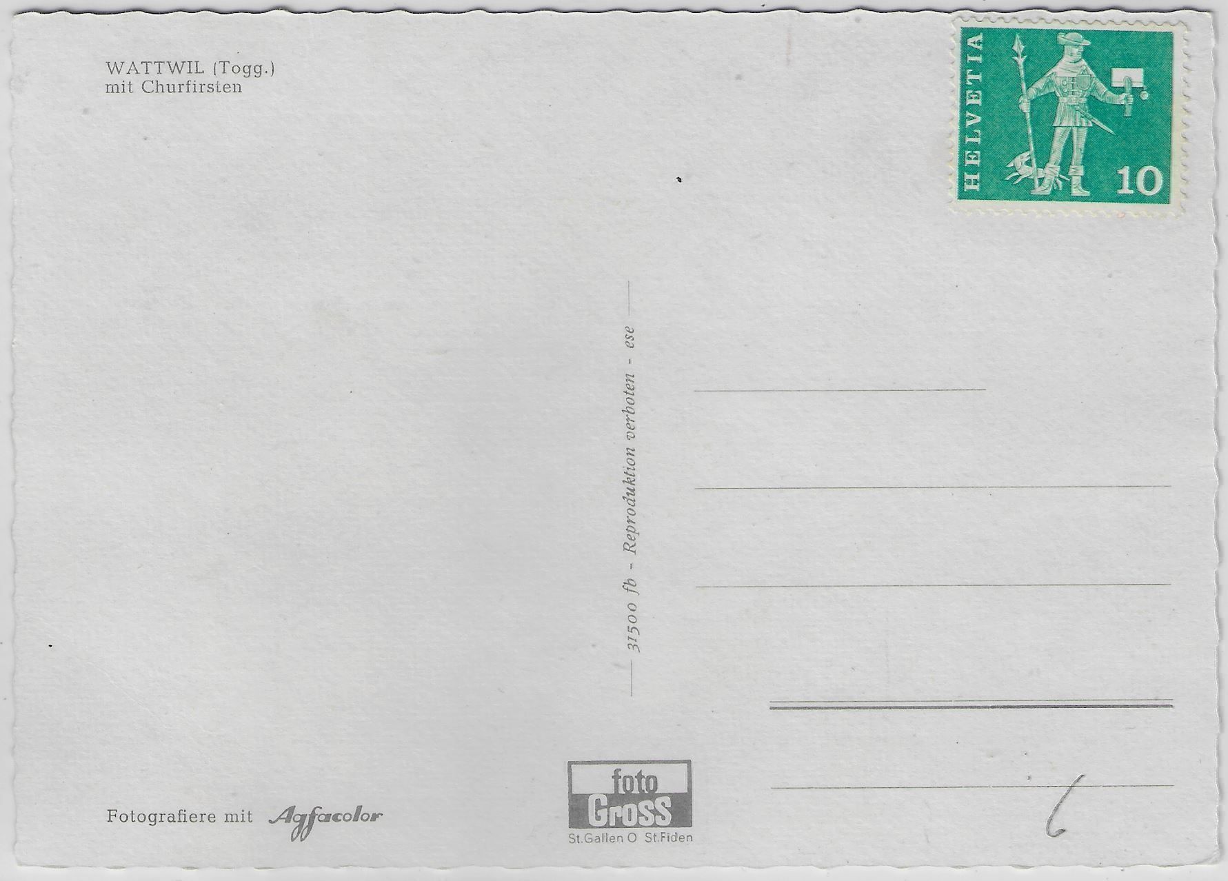 Cartoline postali: Wattwil mit Churfirsten – Antico da Ettingen venduto da Kartenplanet 1