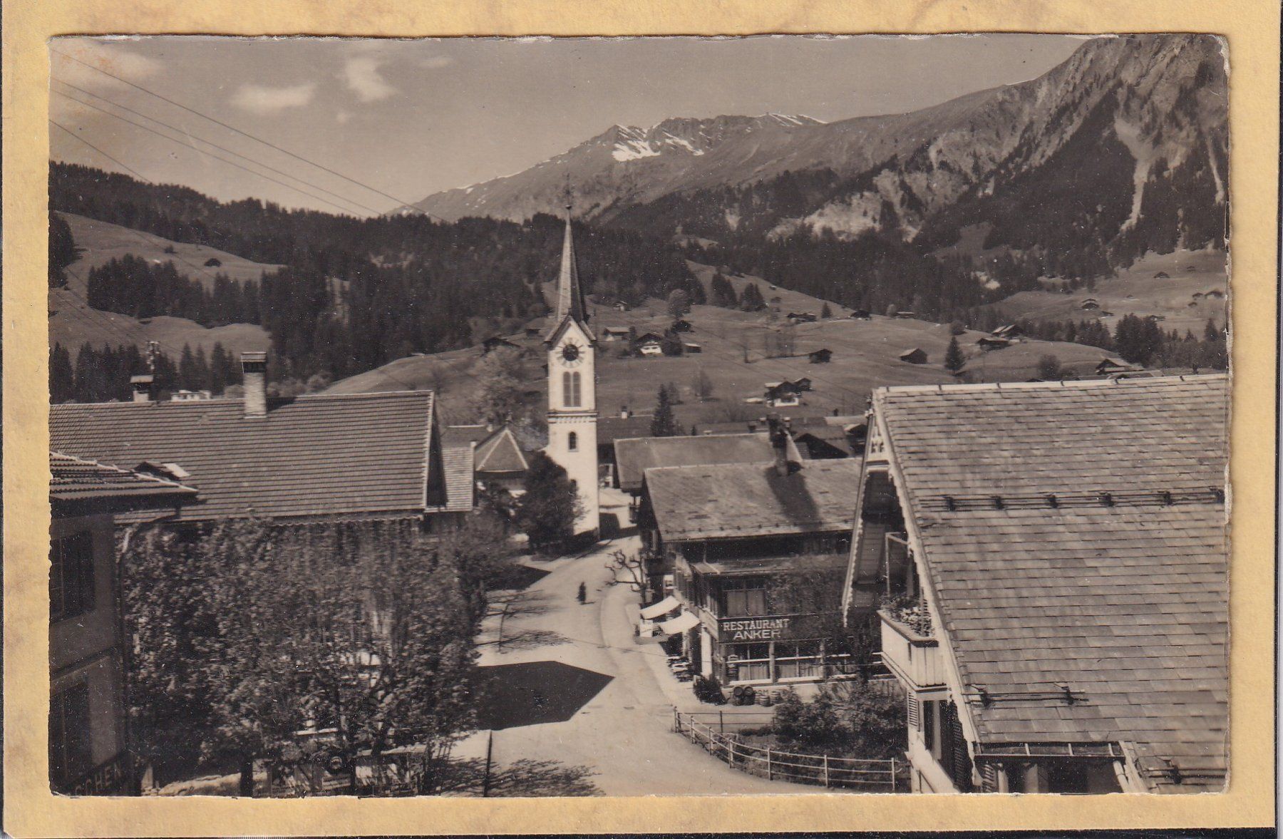 Ansichtskarten: Lenk i. S. - Dorfstrasse - 1949 – Gebraucht aus Orvin von Pyaeschli