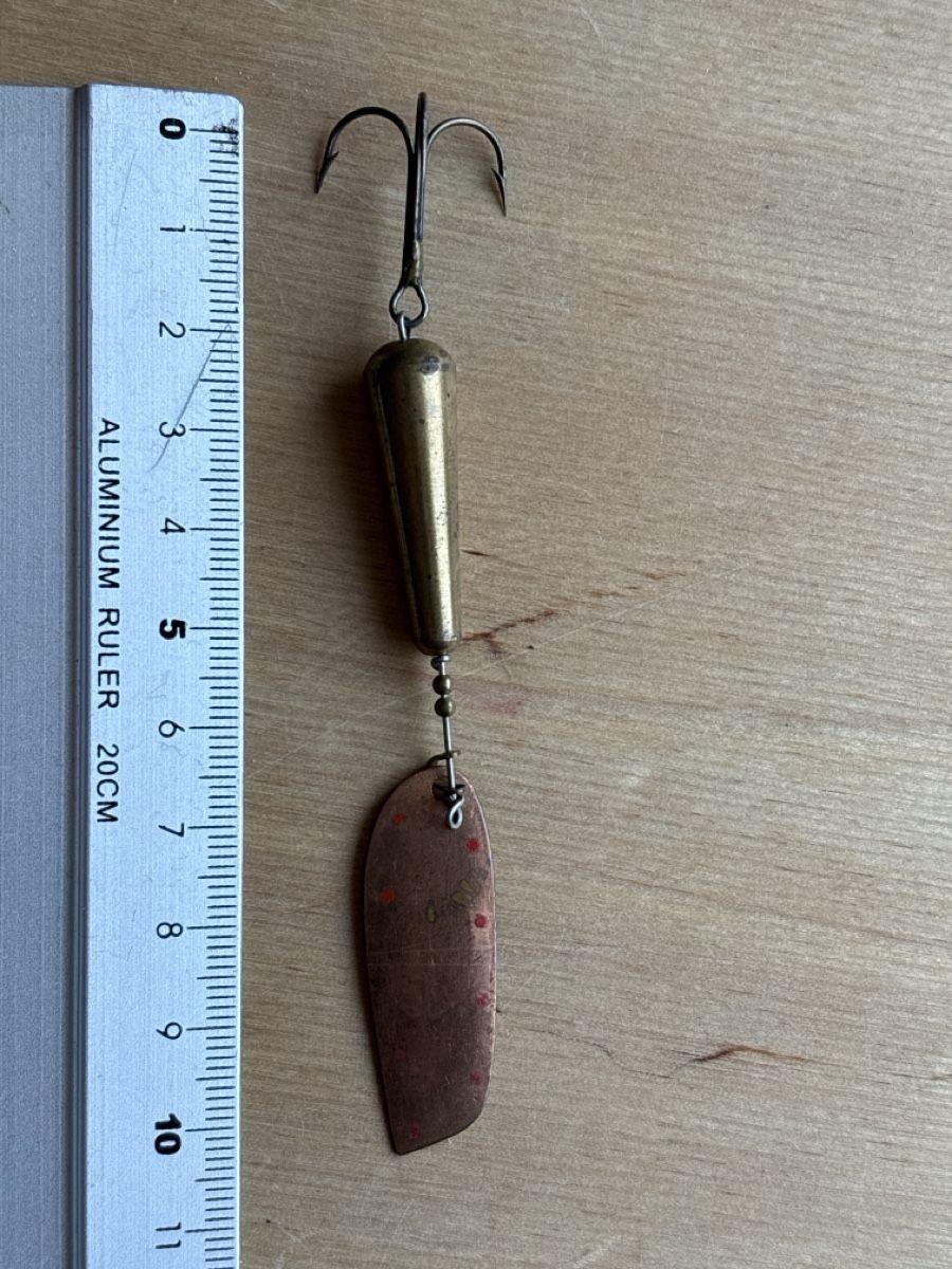 Stucki Thun Esche: Blinker STUCKIS BRAUEN SPOON Kupfer 11cm Köder – Usato da Thun venduto da Gitarre-1