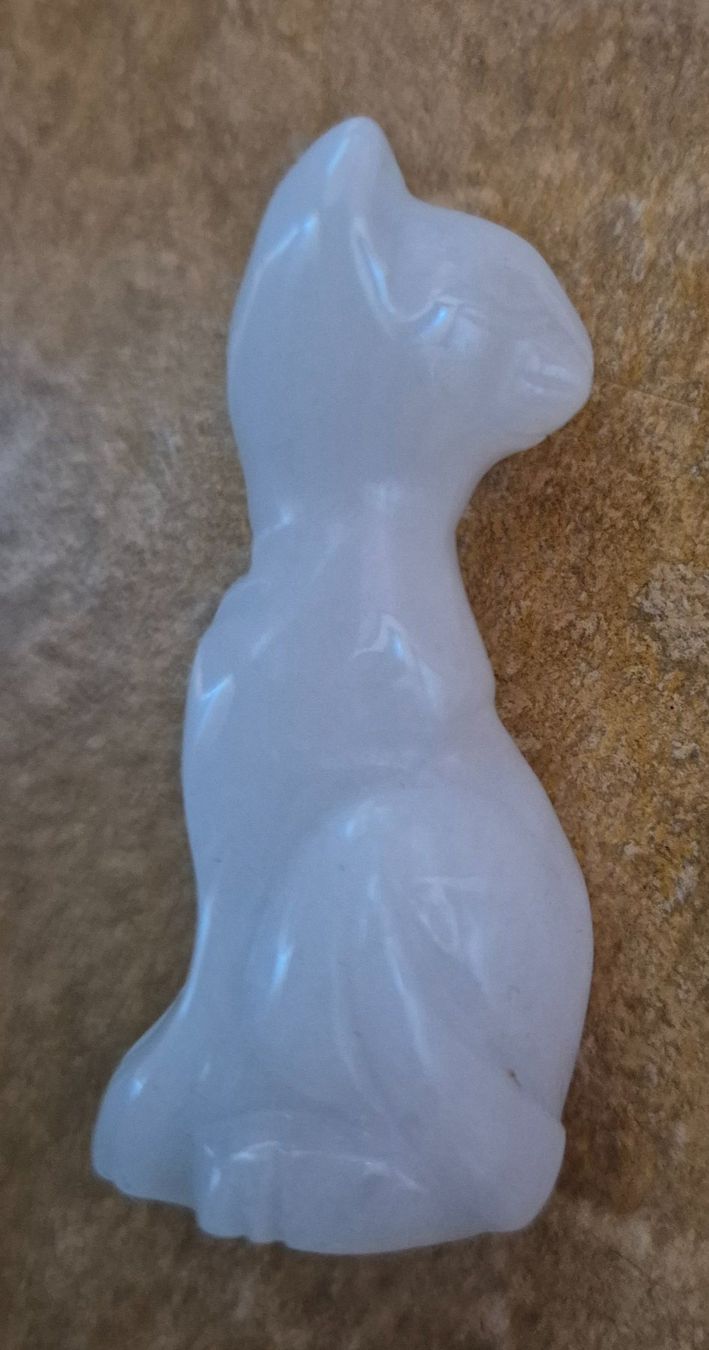 Statuette: Katze weisse Jade – Nuovo e nell'imballaggio originale da Emmenbrücke venduto da Levira8