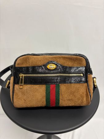 Gucci Ophidia Crossbody Tasche Wildleder Braun Lackleder