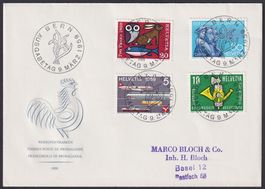 1959, Satz FDC, Serie Nr. 343-346 mit Ersttag Vollstempel