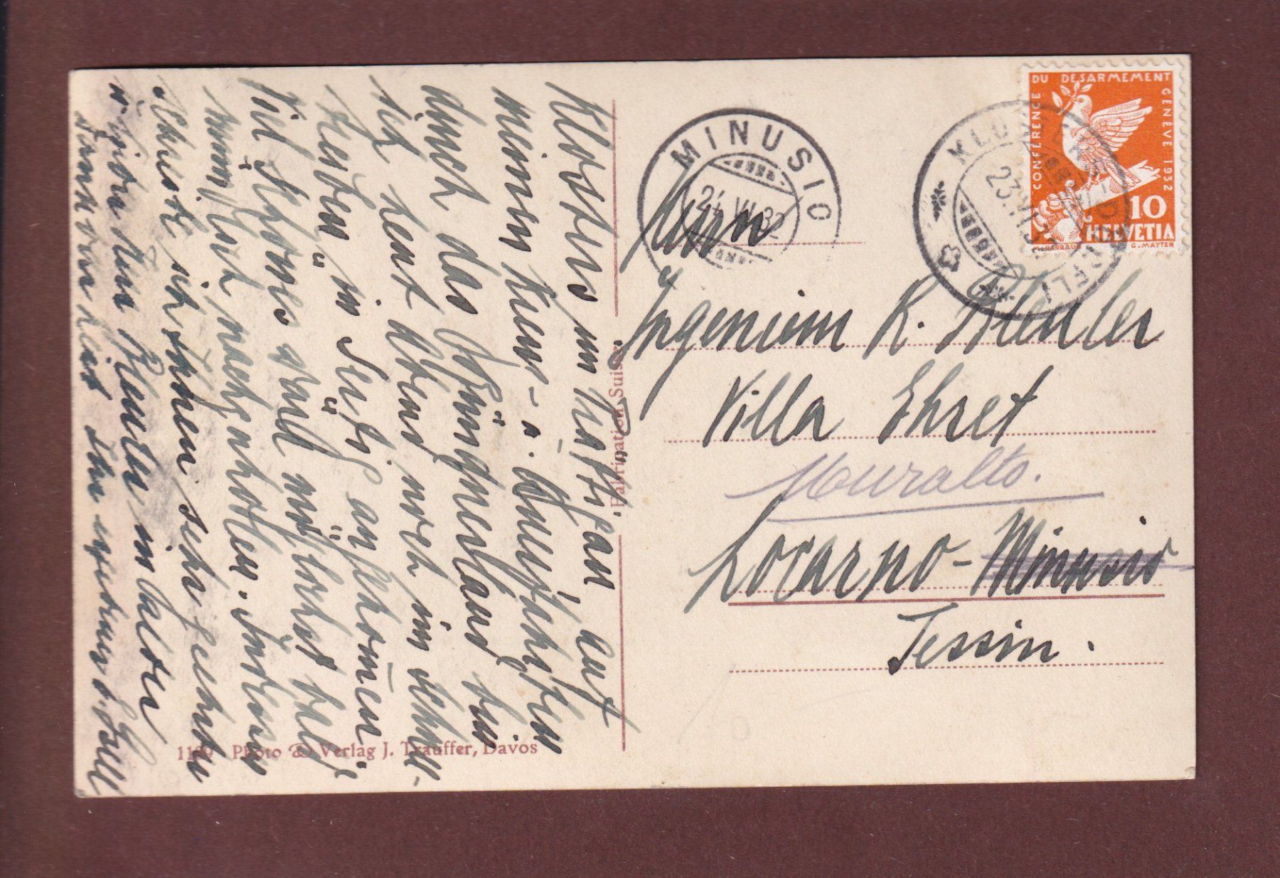 Ansichtskarten: DAVOS - SERTIG - 1932 – Gebraucht aus Pully von nicecards 1