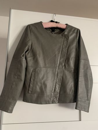 Mango lammleder jacke grau