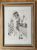 Radierung Hans Erni als Wilhelm Tell 29/200 gerahmt