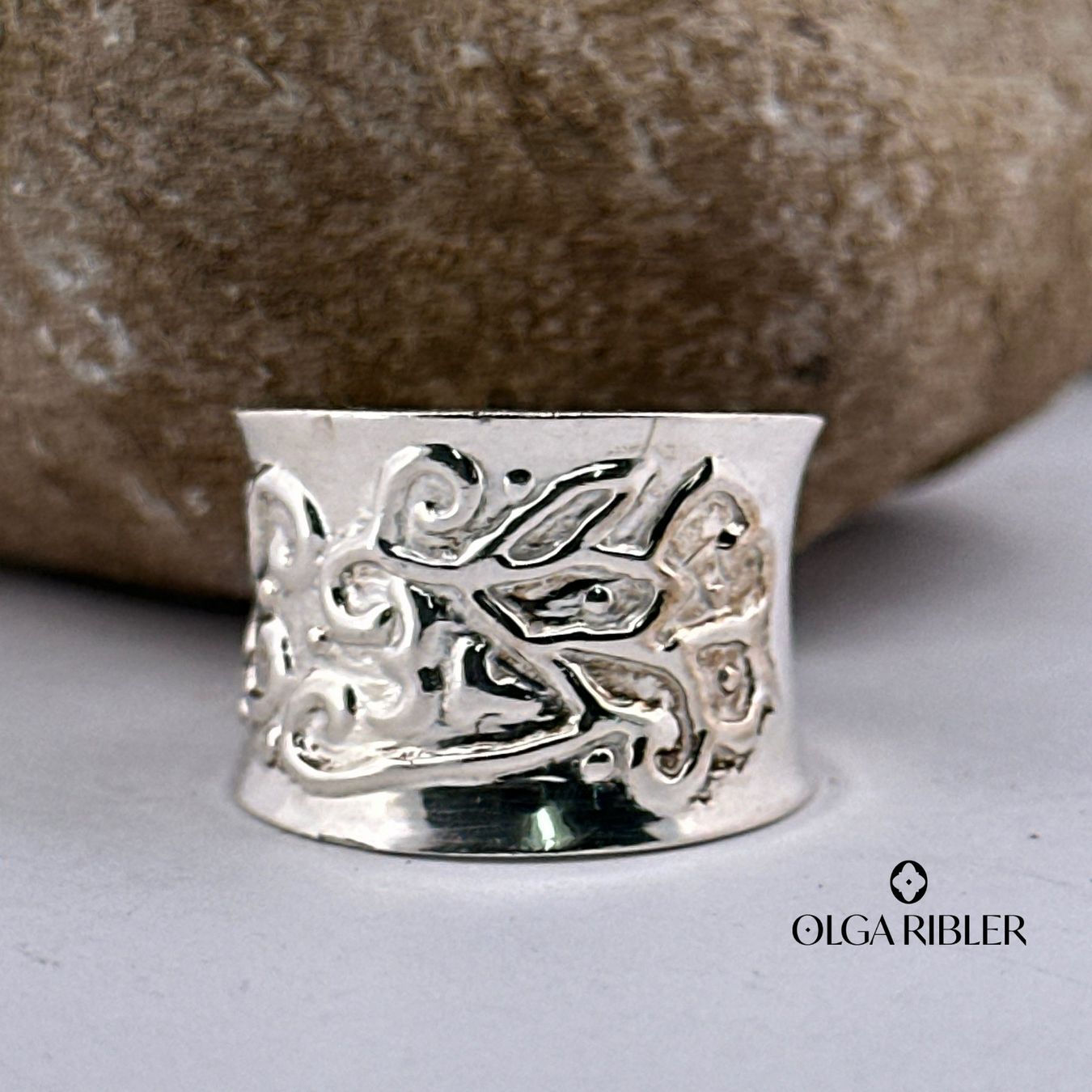 Olga Ribler Anelli: Statement Silber Ring 925 mit Ornament Grösse 55 – Nuovo (secondo la descrizione) da Luzern venduto da Schmuckoutlet 2