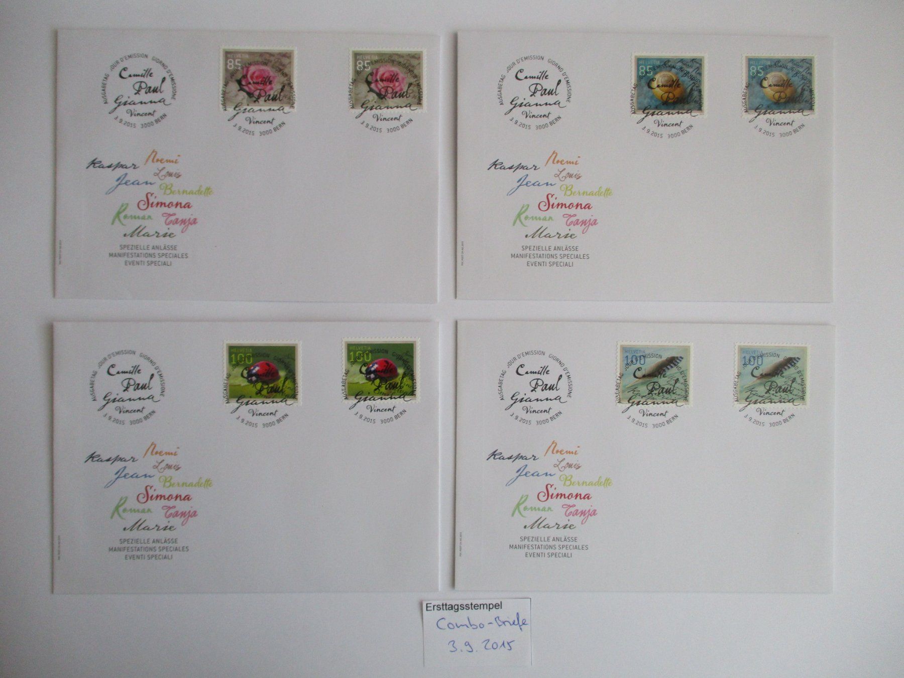 Tutti i francobolli: FDC Combo Briefe Spezielle Anlässe 2015 – Usato da Langnau b. Reiden venduto da Aktuell88