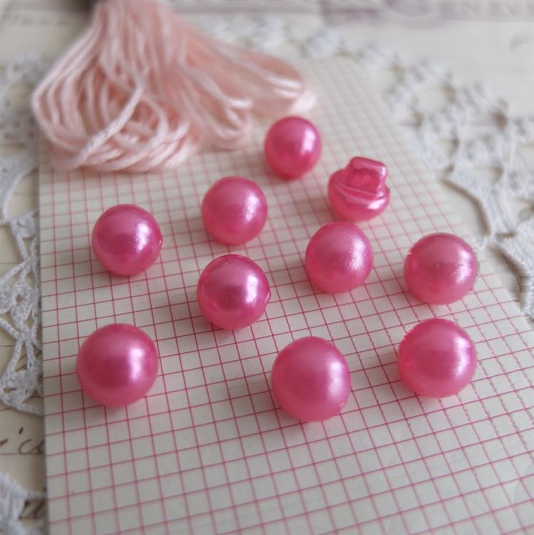 Lot De 10 Boutons Tige Fausse Perle Blanche Pour Couture DIY - Rétro - Neuf