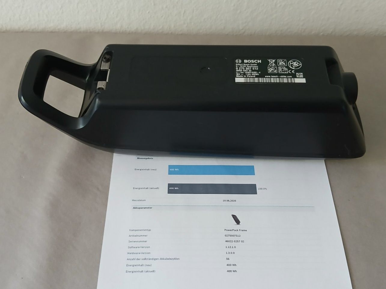 Bosch Akkus: Bosch Powerpack 400 mit 400Wh 100% / inklusive Messbericht – Gebraucht aus Winterthur von .-thx-. 8