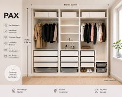 PAX Kleiderschrank System 2.50m Breite Weiss. Top Zustand.