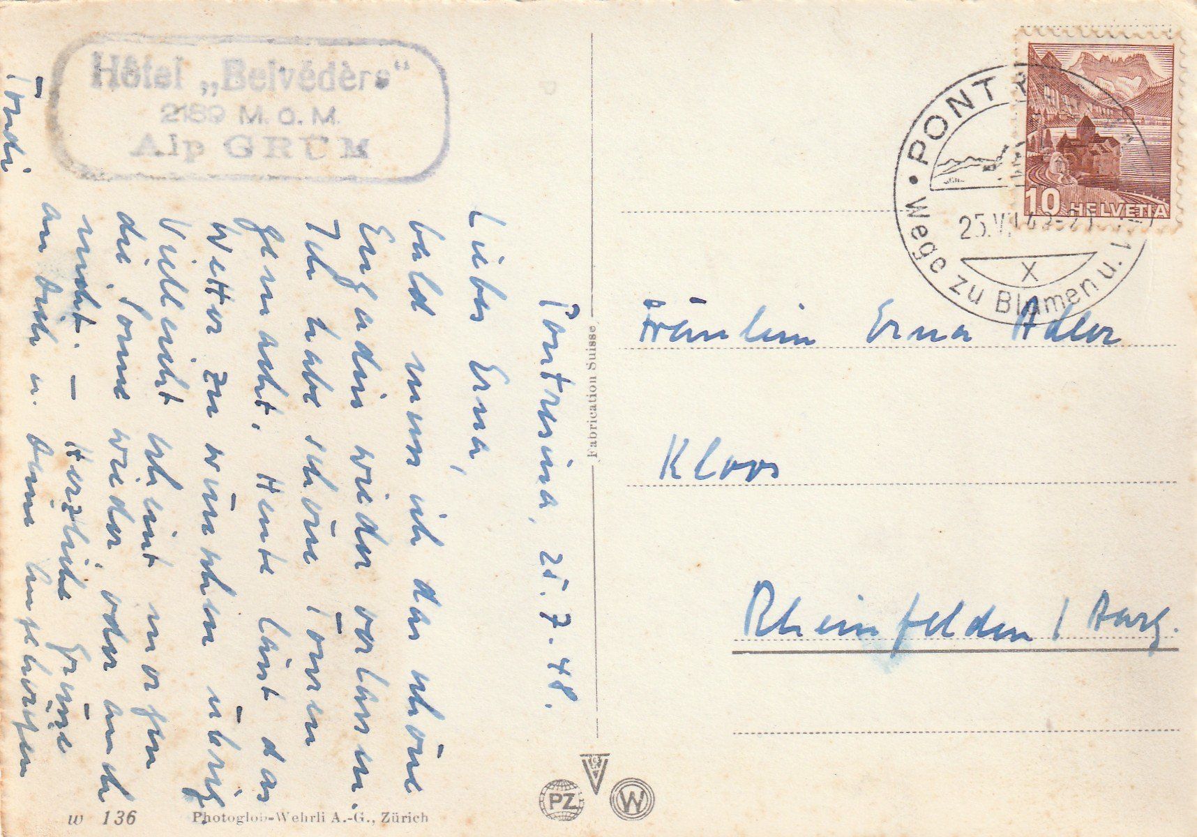Cartoline postali: Alp Grüm – Usato da Rorschacherberg venduto da fratovi2 1
