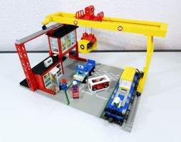 LEGO 9 VOLT EISENBAHN 4555 VERLADESTATION MIT WAGON