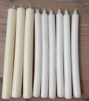 9 x Kerzen von Pfister - weiss & perlweiss - 29.5 cm