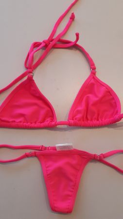 neonpinkes Bikini - S - String - Brasilien