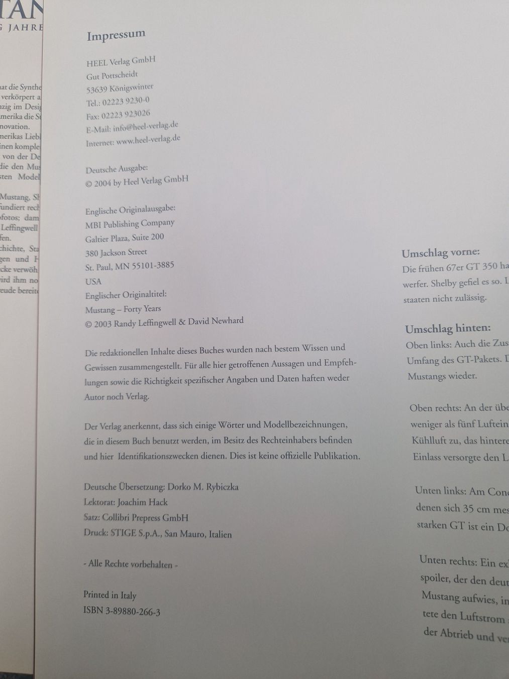 Libri: Mustang - Vierzig Jahre – Nuovo (secondo la descrizione) da Zofingen venduto da TR1981 1