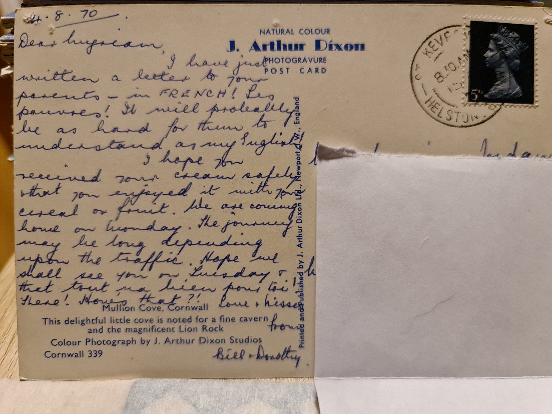 Cartoline postali: Ansichtskarte Mullion Cove Cornwall – Usato da Dintikon venduto da Vexi 1