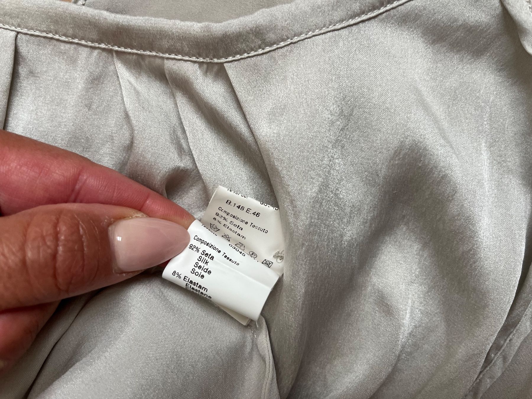 Camicette: Neue silbrige Bluse aus Seide – Nuovo (secondo la descrizione) da Oetwil an der limmat venduto da Sual 4