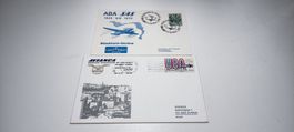2x Ersttagsbrief ABA SAS und Avianca 1970/1971