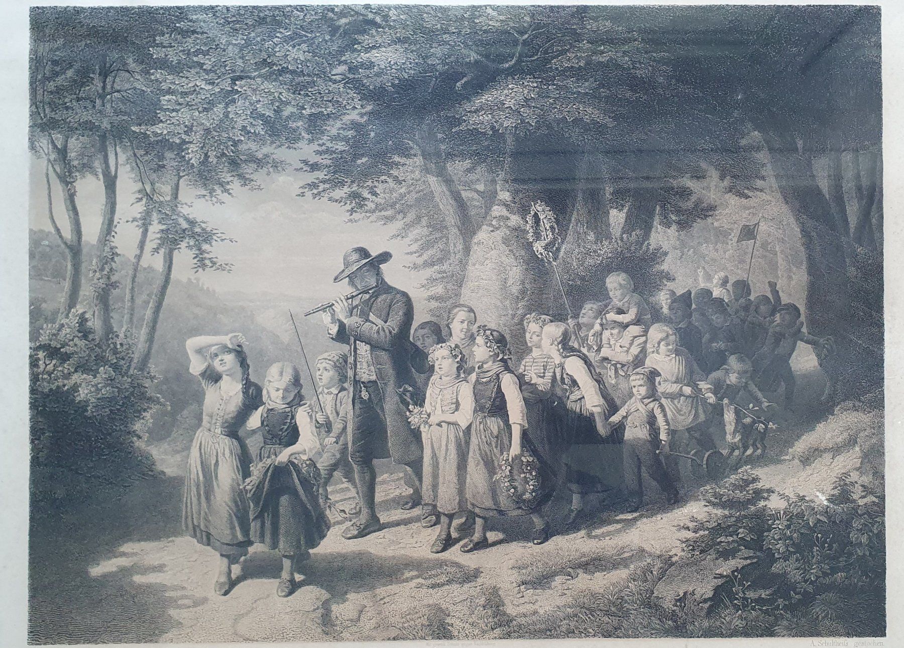 Incisioni: Bild - Maitag, Stahlstich um 1860 – Usato da Kreuzlingen venduto da Rschweiz1 1