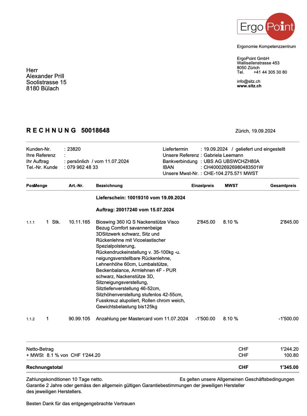 Sedie: Haider Bioswing 360 iQ S Visco – Usato da Bülach venduto da alexprill2000 2