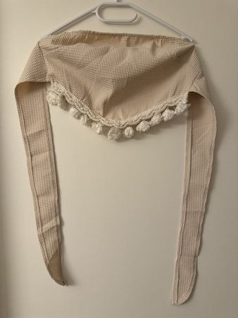 Ensemble d'été: pantalon et foulard à pompons, beige, neuf
