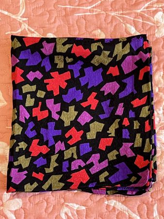 Vintage Seidenschal / Stola – Jacquard – Abstraktes Design –
