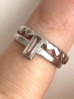 Ring 925 Silber Solitär Bergkristall Klassiker fein 52