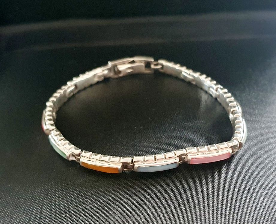 Silber Armband Mit Bunten Steinen