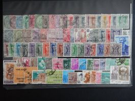 Indien Lot mit alten Werten auf 10 grossen Steckkarten Lot 8