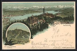 Litho Zürich-Uetliberg, Bergbahn am Hot