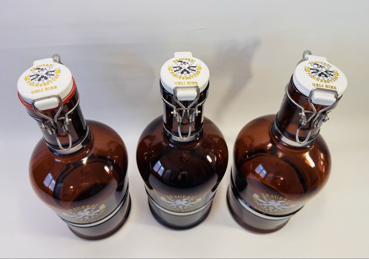 3× Ueli Bier 2L – Metallgriffe (2 Gesichter, 1 Drache) (Gebraucht) in ...