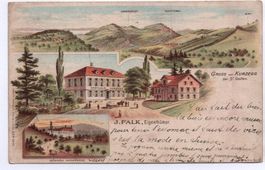 Litho ST. GALLEN Gruss von Kurzegg - Eingentümer J. Falk