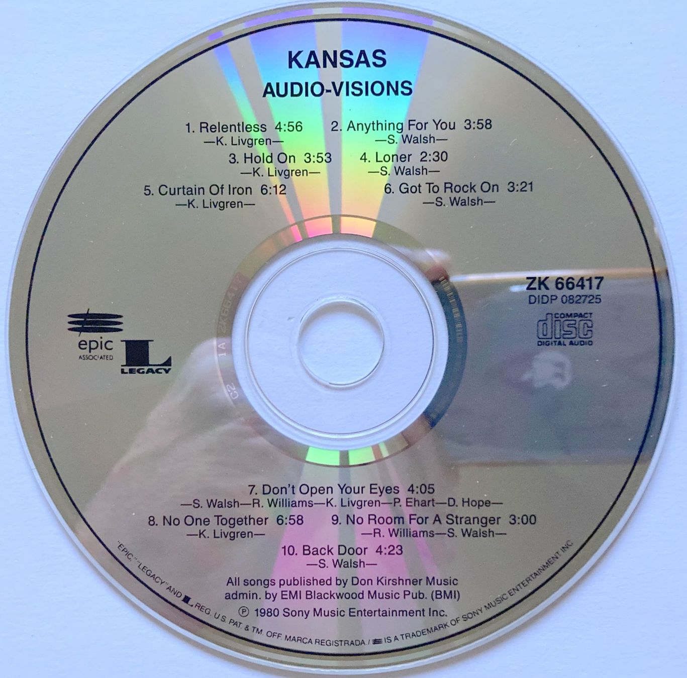 CD: KANSAS - AUDIO-VISIONS – Usato da Bottens venduto da hotter-than-hell 2