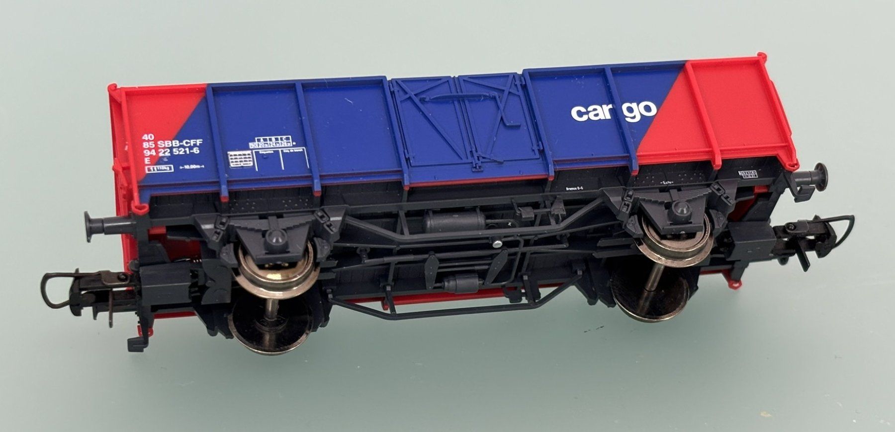 Roco Modellini di ferrovie: SBB CFF CARGO tombereau E chargé avec rouleaux – Usato da SION venduto da Pef12 4