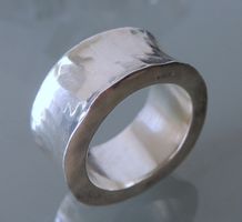 Handgefertigter gehämmerter Silber 925 Fingerring Gr. 58