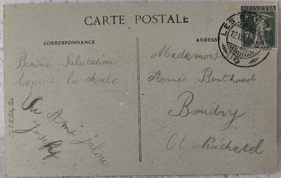 Cartoline postali: LE   DOUBS,  avant sa chute  -  1920 – Usato da Delémont venduto da Domdom1 1