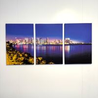 Leinwand Bild Skyline San Diego 3-teilig je 40x60 cm