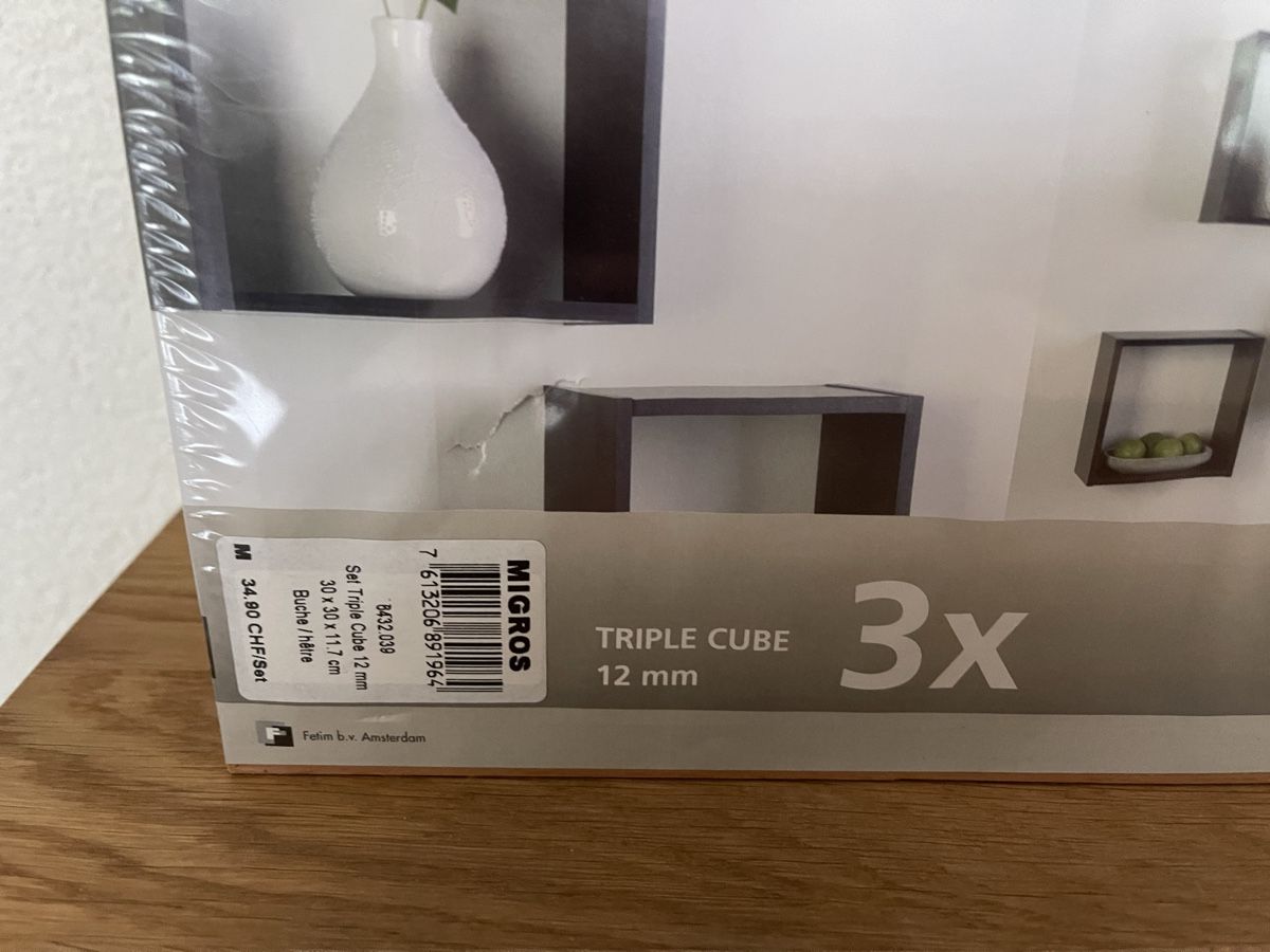 Micasa Scaffali: Wandregal Triple Cube, Buche, Neu & Originalverpackt – Nuovo e nell'imballaggio originale da Spreitenbach venduto da R_1691 5