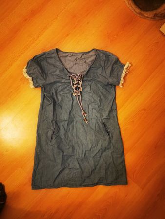 Sommerliches Jeanskleid mit Schnürung, Grösse 38