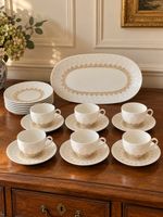 Rosenthal Studio-Line Kaffeeservice, 19 Teile, Weiss-Gold