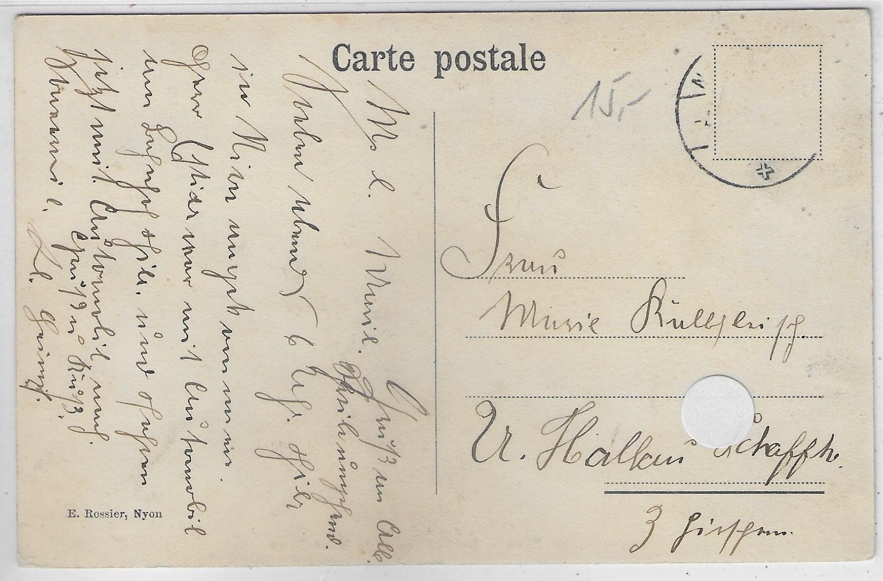 Ansichtskarten: Nyon - Le Chateau et le Mont-Blanc – Gebraucht aus Ettingen von Kartenplanet 1