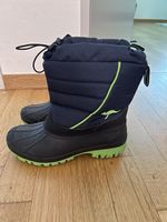 Winterstiefel Grösse 40 dunkelblau mit neongrün