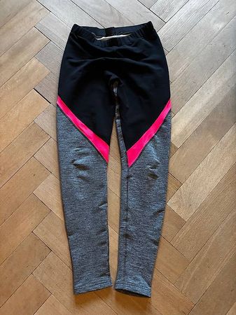 Trainingshose Grau-schwarz-pink Gr 164 