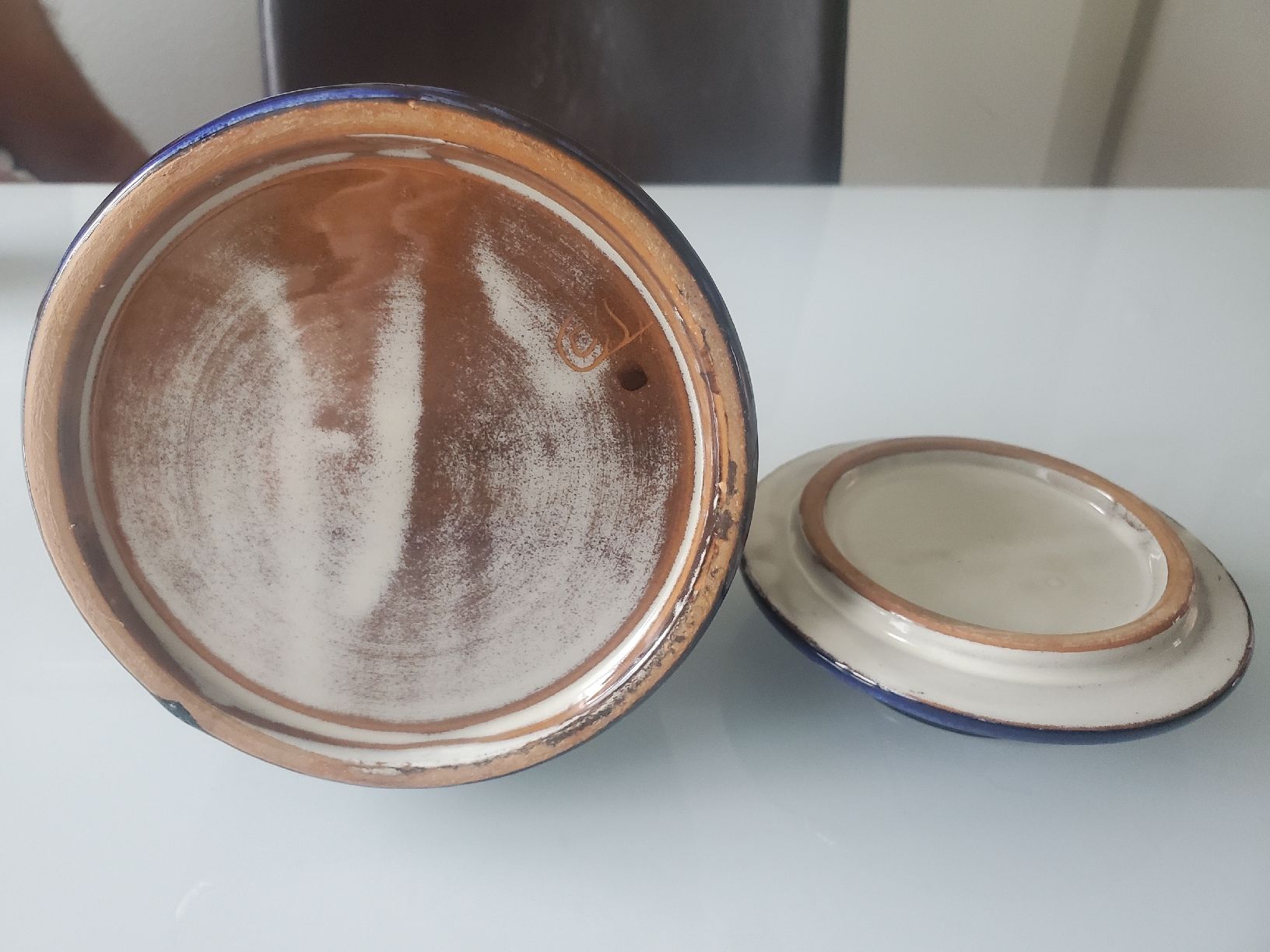 Zuccheriere: Blaue Vintage Dose mit Deckel, Keramik – Usato da Frauenfeld venduto da BeneFull 3