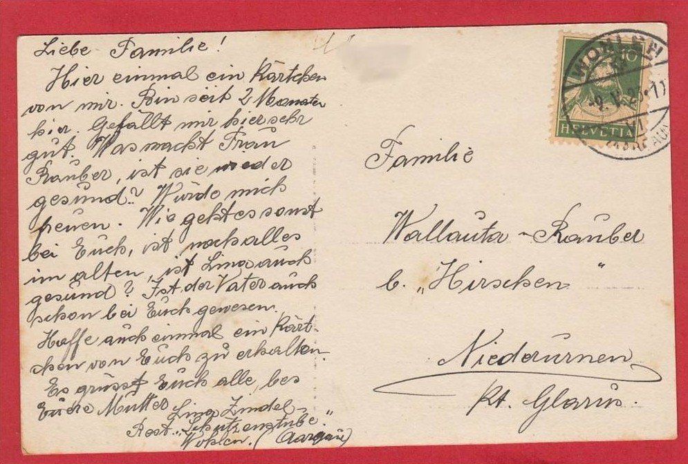 Cartoline postali: WOHLEN STERNENPLATZ 1923 – Usato da Grüningen venduto da Kartenlaube 1