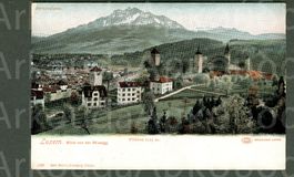 AK Farblitho Luzern LU Blick von der Musegg,BS- Paris ≈ 1903