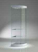 Glasvitrine Ecke, ESG Glas, Silber (B.58cmxT.58cmxH.190cm)