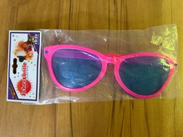Riesen Scherzbrille Neonpink OVP 26cm – Fasnacht / Party
